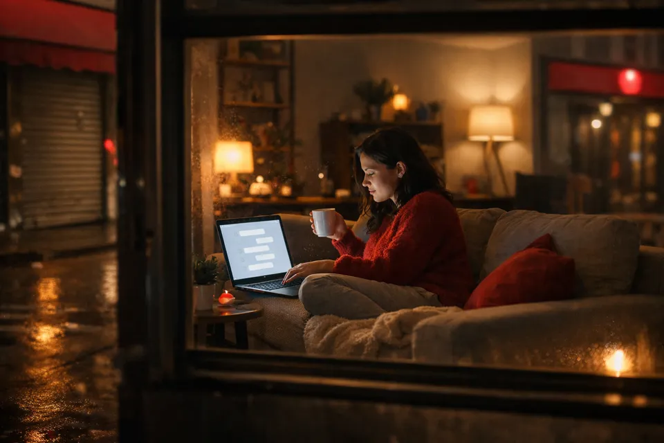 A customer getting answers late at night while the business is closed