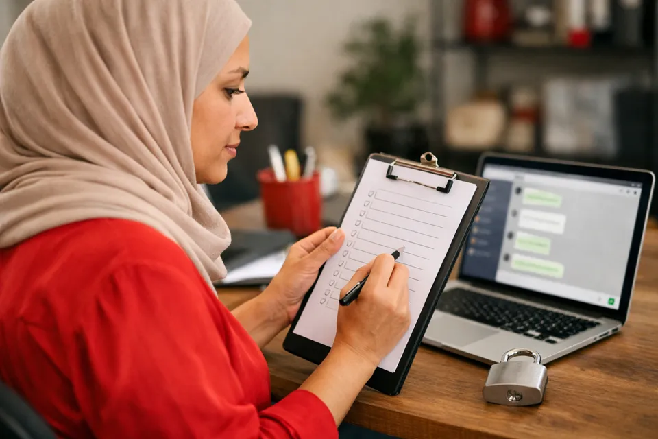 Protecting business and customer data in a website chat
