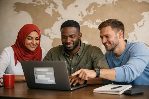 A small team serving customers in many languages