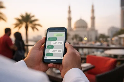 A customer in the Gulf chatting with a business in Arabic