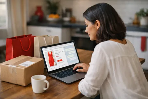 An online shopper asking about delivery in the store's chat before buying