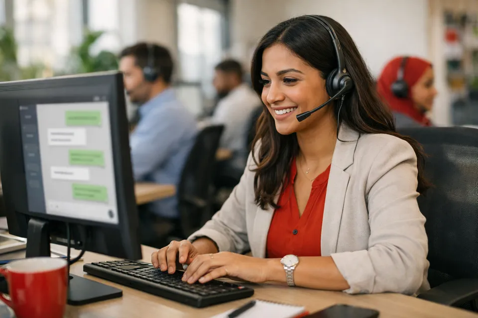 The AI assistant handing a conversation over to a human team member